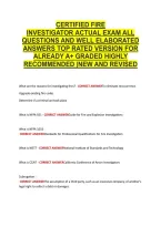 Certified Fire &NewLine;Investigator Actual Exam All &NewLine;Questions And Well Elaborated &NewLine;Answers Top Rated Version For &NewLine;Already A&plus; Graded Highly &NewLine;Recommended &vert;New And Revised 