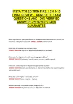 Ifsta 7Th Edition Fire 1 Ch 1-15 &NewLine;Final Review -  Complete Exam &NewLine;Questions And 100&percnt; Verified &NewLine;Answers &lpar;2026&sol;2027&rpar; Pass &NewLine;Guarantee 