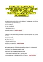 Ifsta Exam Fully Solved & &NewLine;Updated 2026-2027 &lpar;Latest Version &NewLine;Verified For Accuracy&rpar; &NewLine;&lpar;Questions &plus; Answers&rpar; Solved &NewLine;100&percnt; Correct&excl;&excl; 