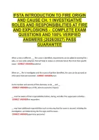 Ifsta Introduction To Fire Origin &NewLine;And Cause Ch&period; 1 Investigative &NewLine;Roles And Responsibilities At Fire &NewLine;And Explosions -  Complete Exam &NewLine;Questions And 100&percnt; Verified &NewLine;Answers &lpar;2026&sol;2027&rpar; Pass &NewLine;Guarantee