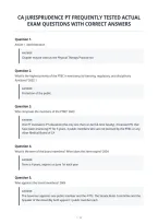 Ca Jurisprudence Pt Frequently Tested Actual&NewLine;Exam Questions With Correct Answers