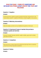 Buad 332 Exam 1- Complete Questions And&NewLine;Detailed Solutions Latest Update This Year Just&NewLine;Released