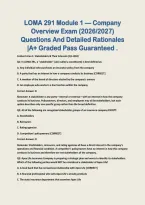 LOMA 291 Module 1 &mdash; Company Overview Exam &lpar;2026&sol;2027&rpar; Questions And Detailed Rationales &vert;A&plus; Graded Pass Guaranteed &period;