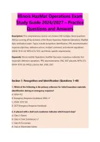 Illinois HazMat Operations Exam &NewLine;Study Guide 2026&sol;2027 &ndash; Practice &NewLine;Questions and Answers 