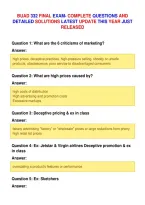 Buad 332 Final Exam- Complete Questions And&NewLine;Detailed Solutions Latest Update This Year Just&NewLine;Released