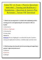 Galen NU 131 Exam 1 Practice Questions &NewLine;2026&ndash;2027 &vert; Nursing and Healthcare I &NewLine;Foundations &vert; Questions & Answers Plus &NewLine;Rationales &vert; Instant Pdf Download 