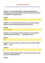 California Dmv Exam&NewLine;Complete Questions And Detailed Solutions Latest Update This Year Just Released