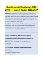 &NewLine;&NewLine;Developmental Psychology Study Guide 2026&sol;2027 &vert; Complete Course Review&comma; Practice Questions And Detailed Answers