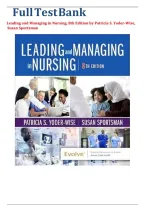 Leading and Managing in Nursing&comma; 8th Edition by Patricia S&period; Yoder-Wise & Susan Sportsman &ndash; Test Bank&NewLine;