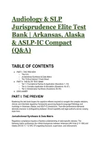 2026&sol;2027 Audiology & SLP Jurisprudence Elite Test Bank &vert; Arkansas&comma; Alaska & ASLP-IC Compact &lpar;Q&A&rpar;