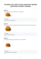 Cfa Menu Test Latest Actual Exam With Verified&NewLine;Questions & Correct Answers