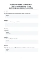 Defensive Driving School Final&NewLine;Test Updated Actual Exam&NewLine;Questions And Correct Answers