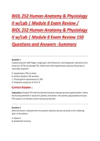 BIOL 252 Human Anatomy & Physiology &NewLine;II w&sol;Lab &vert; Module 8 Exam Review &sol; &NewLine;BIOL 252 Human Anatomy & Physiology &NewLine;II w&sol;Lab &vert; Module 8 Exam Review 150&NewLine;Questions and Answers -Summary