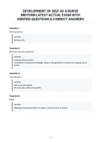 Development Of Self As A Nurse&NewLine;Midterm Latest Actual Exam With&NewLine;Verified Questions & Correct Answers&NewLine;
