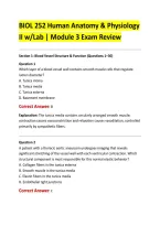 BIOL 252 Human Anatomy & Physiology &NewLine;II w&sol;Lab &vert; Module 3 Exam Review