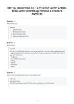 Digital Marketing Ch&period; 1-8 Stukent Latest Actual&NewLine;Exam With Verified Questions & Correct&NewLine;Answers