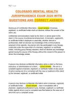 Colorado Mental Health Jurisprudence Exam Prep 2026 &vert; Practice Questions & Legal Review
