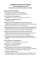 Chamberlain College Of Nursing&NewLine;Health Assessment Review Guide&NewLine;Red Blood Cell Indices&comma; Anemia Classification & Iron Studies&NewLine;Exam Questions And Answers