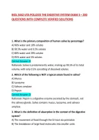 Biol 3442 Uta Pollock The Digestive System Exam 3 &ndash; 200 Questions With Complete Verified Solutions