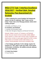 WGU C773 Task 1 Interface Excellence 2026&sol;2027 &ndash; Verified Q&A&comma; Detailed Rationales&comma; Pass Guaranteed &lpar;A&plus; Graded&rpar;