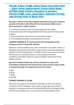 Florida 4-Hour Traffic School Exam Prep 2026&sol;2027 &mdash; Basic Driver Improvement Course Study Guide&comma; ACTUAL-Style Practice Questions & Answers&comma; Florida Traffic Laws&comma; Road Signs&comma; Defensive Driving&comma; Safe Driving Rules & Mock Tests