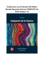 Test Bank &mdash; Employment Law for Business&comma; 10th Edition &lpar;Dawn Bennett-Alexander&comma; Laura Hartman&rpar; &vert; All Chapters Included &lpar;1-16&rpar; &vert; Business Law & HR Exam Prep