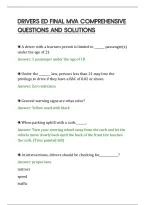 Drivers Ed Final Mva Comprehensive&NewLine;Questions And Solutions&NewLine;
