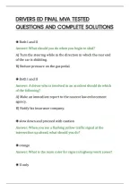 Drivers Ed Final Mva Tested&NewLine;Questions And Complete Solutions&NewLine;