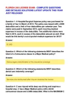 Florida 240 License Exam - Complete Questions&NewLine;And Detailed Solutions Latest Update This Year&NewLine;Just Released