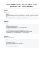 Ecg Interpretation Updated Actual Exam&NewLine;Questions And Correct Answers
