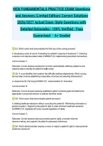 HESI FUNDAMENTALS PRACTICE EXAM Questions and Answers &lpar;Limited Edition&rpar; Correct Solutions 2026&sol;2027 Actual Exam-Style Questions with Detailed Rationales &vert; 100&percnt; Verified &vert; Pass Guaranteed &ndash; A&plus; Graded &NewLine;