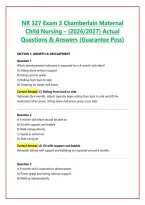 NR 327 Exam 3 Chamberlain Maternal Child Nursing &ndash; &lpar;2026&sol;2027&rpar; Actual Questions & Answers &lpar;Guarantee Pass&rpar;