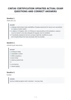 Cintas Certification Updated Actual Exam&NewLine;Questions And Correct Answers
