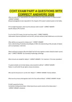Ccht Exam Part A Questions With Correct Answers 2026