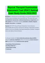 Physical Therapist Examination Study Guide 2026&sol;2027 &vert; Comprehensive Practice Questions&comma; Detailed Answers And Physical Therapy Exam Review