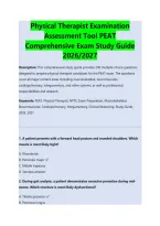 Physical Therapist Examination Assessment Tool Peat Comprehensive Exam Study Guide 2026&sol;2027 &vert; Complete Practice Questions&comma; Detailed Answers And Npte Review