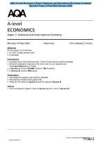 AQA A-Level Economics Paper 2 National and International Economy Combined&NewLine;Question Paper & Final Mark Scheme 2026