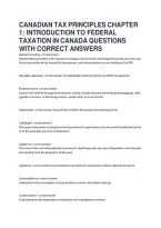 Canadian Tax Principles Chapter 1 Introduction To Federal Taxation In Canada Questions With Correct Answers&period;&NewLine;&NewLine;