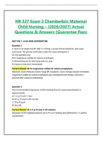 NR 327 Exam 1-4 Chamberlain Maternal Child Nursing &vert; Complete Package Bundle