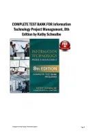 Complete Test Bank for Information Technology Project Management&comma; 8th Edition by Kathy Schwalbe &vert; All Chapters Included