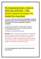 RN Fundamentals Exam 3 Versions NGN-Style 2026&sol;2027 &ndash; 100&percnt; Verified Questions & Answers &vert; A&plus; Graded Pass Guaranteed
