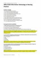 WGU D220 Nursing Informatics exam review &lpar;2026&rpar;   Practice Questions&comma; Answers & Rationales