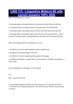 LING 115 - Linguistics Midterm &num;2 with correct answers 100&percnt; 2026