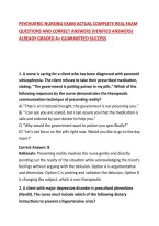 Psychiatric Nursing Exam Actual Complete Real Exam Questions And Correct Answers &lpar;Verified Answers&rpar; Already Graded A&plus; Guaranteed Success