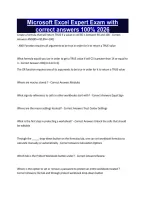 Microsoft Excel Expert Exam with correct answers 100&percnt; 2026