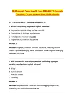 FDOT Asphalt Paving Level 1 Exam 2026&sol;2027 &vert; Complete &NewLine;Questions&comma; Correct Answers & Detailed Rationales