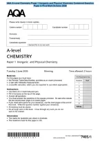 AQA A-Level Chemistry Paper 1 Inorganic and Physical Chemistry Combined Question&NewLine;Paper & Final Mark Scheme 2026