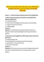 FDOT Concrete Batch Plant Operator Exam 2026&sol;2027 &vert; &NewLine;Complete Questions&comma; Correct Answers & Detailed &NewLine;Rationales