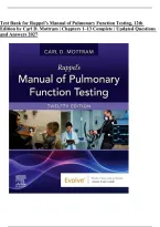Test Bank for Ruppel&rsquo;s Manual of Pulmonary Function Testing&comma; 12th Edition by Carl D&period; Mottram &vert; Chapters 1&ndash;13 Complete &vert; Updated Questions & Answers &vert; 2027
