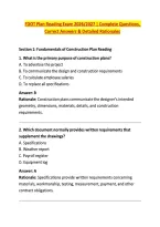 FDOT Plan Reading Exam 2026&sol;2027 &vert; Complete Questions&comma; &NewLine;Correct Answers & Detailed Rationales
